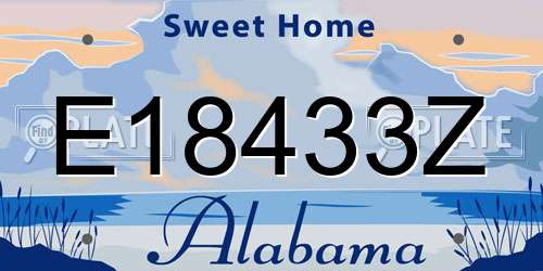 E18433Z Alabama License Plate