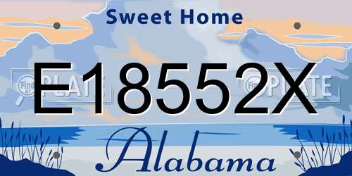 E18552X Alabama License Plate