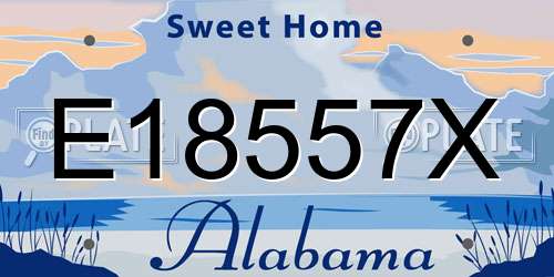 E18557X Alabama License Plate
