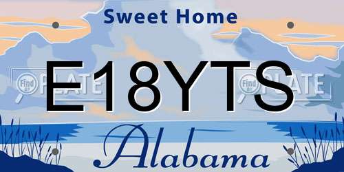 E18YTS Alabama License Plate