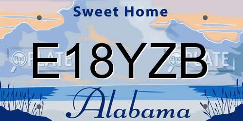 E18YZB Alabama License Plate