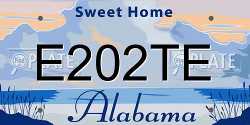 E202TE Alabama License Plate