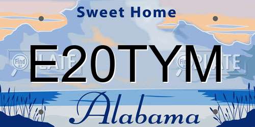 E20TYM Alabama License Plate