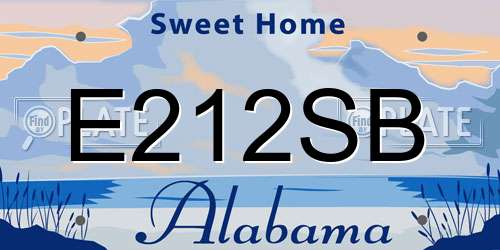 E212SB Alabama License Plate