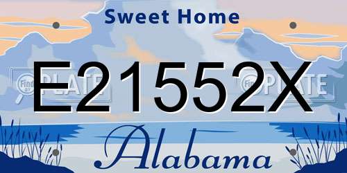 E21552X Alabama License Plate