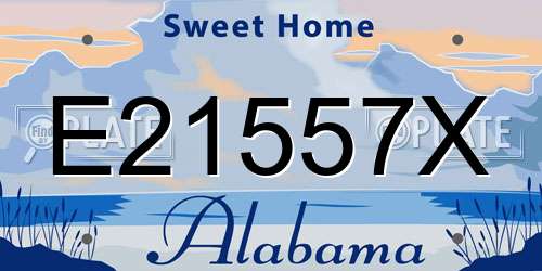 E21557X Alabama License Plate