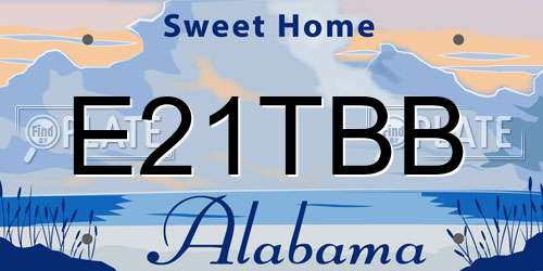 E21TBB Alabama License Plate