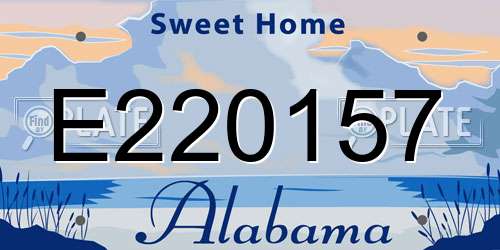 E220157 Alabama License Plate