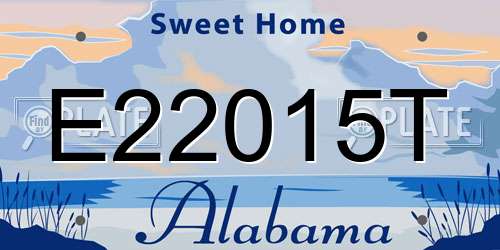 E22015T Alabama License Plate