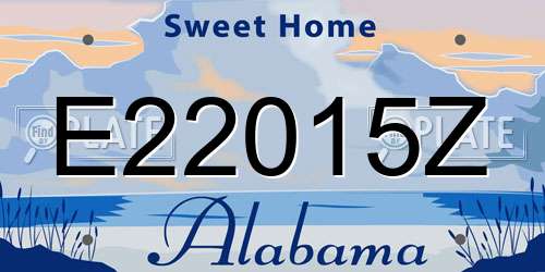 E22015Z Alabama License Plate