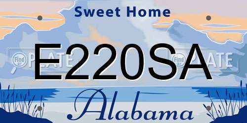 E220SA Alabama License Plate