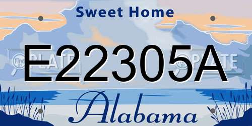 E22305A Alabama License Plate