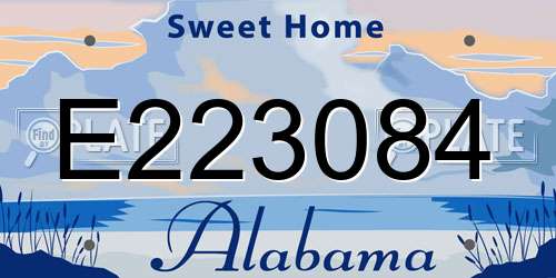 E223084 Alabama License Plate
