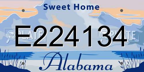E224134 Alabama License Plate
