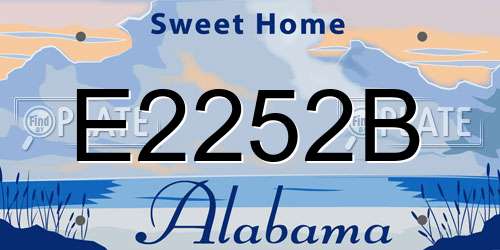 E2252B Alabama License Plate