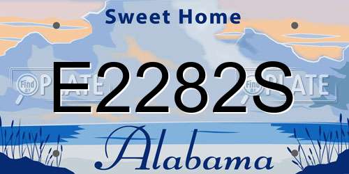 E2282S Alabama License Plate
