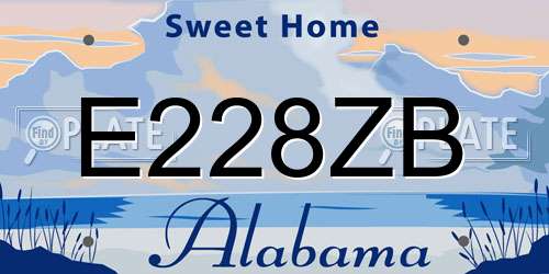 E228ZB Alabama License Plate