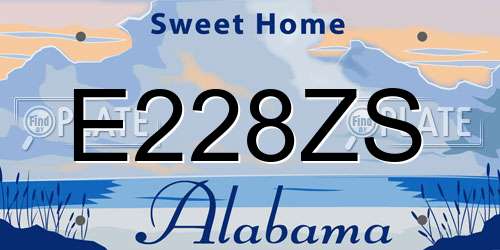 E228ZS Alabama License Plate