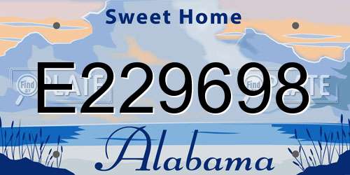 E229698 Alabama License Plate