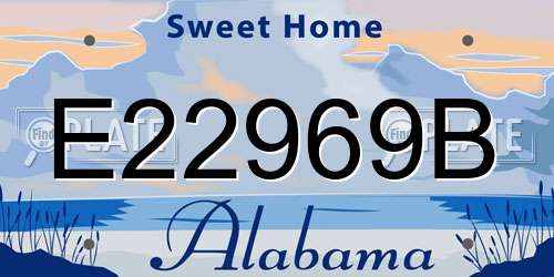 E22969B Alabama License Plate
