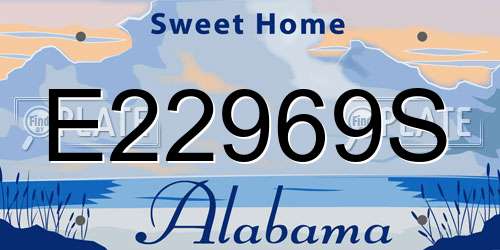 E22969S Alabama License Plate