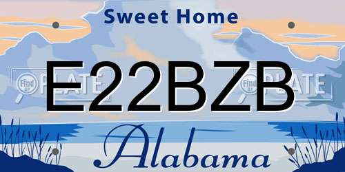 E22BZB Alabama License Plate