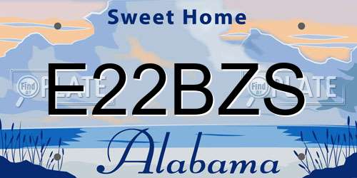 E22BZS Alabama License Plate