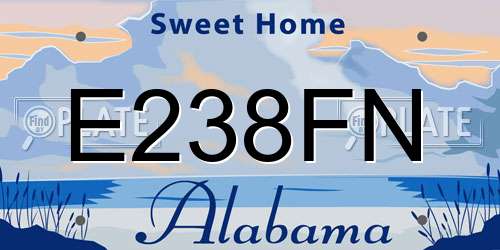 E238FN Alabama License Plate