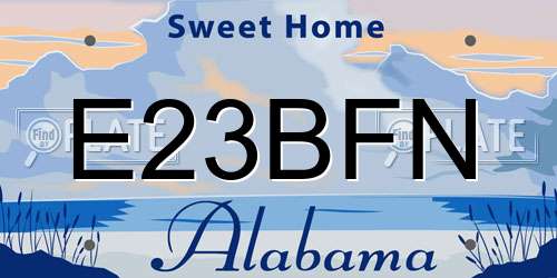 E23BFN Alabama License Plate