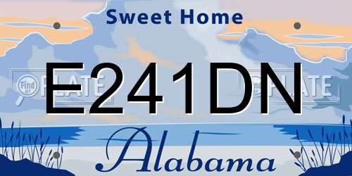 E241DN Alabama License Plate
