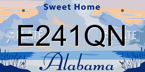 E241QN Alabama License Plate