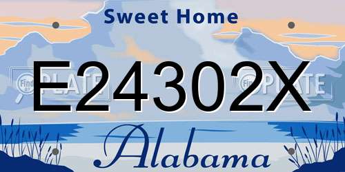 E24302X Alabama License Plate