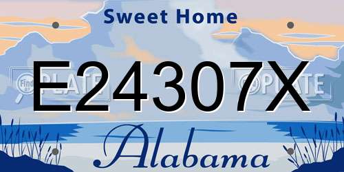 E24307X Alabama License Plate
