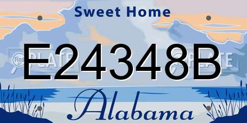 E24348B Alabama License Plate