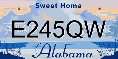 E245QW Alabama License Plate