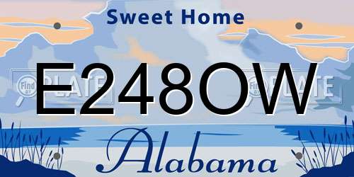 E248OW Alabama License Plate