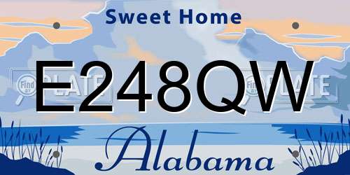 E248QW Alabama License Plate