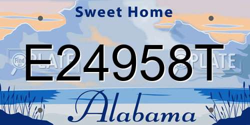 E24958T Alabama License Plate