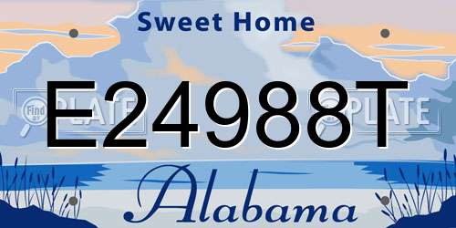 E24988T Alabama License Plate