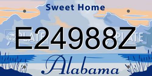 E24988Z Alabama License Plate