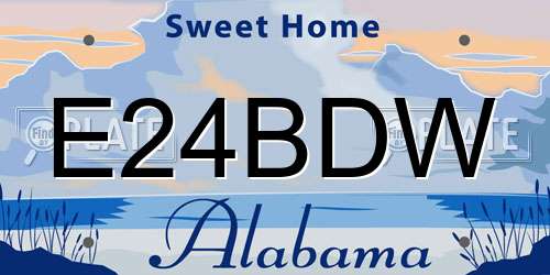E24BDW Alabama License Plate