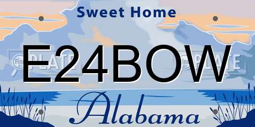 E24BOW Alabama License Plate