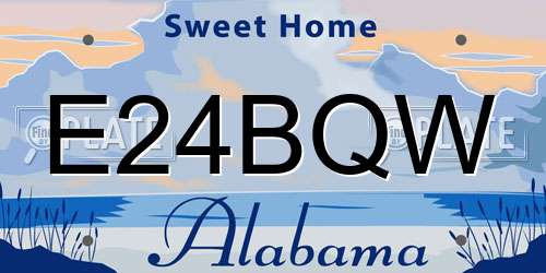 E24BQW Alabama License Plate