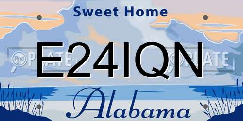 E24IQN Alabama License Plate