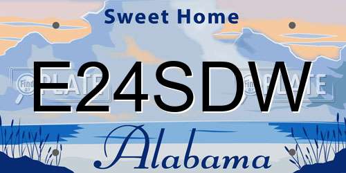 E24SDW Alabama License Plate