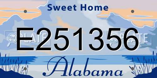E251356 Alabama License Plate