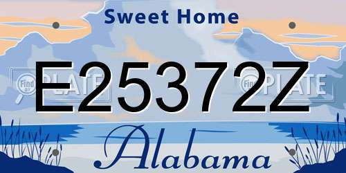 E25372Z Alabama License Plate