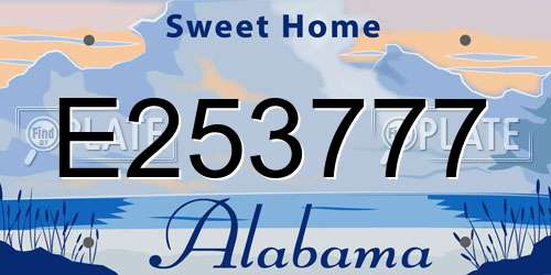 E253777 Alabama License Plate