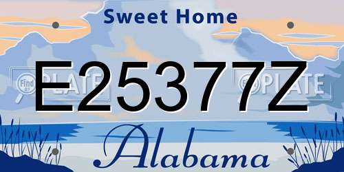 E25377Z Alabama License Plate