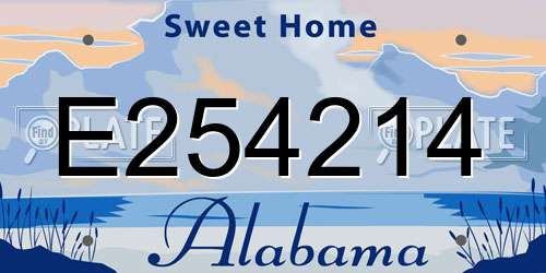 E254214 Alabama License Plate